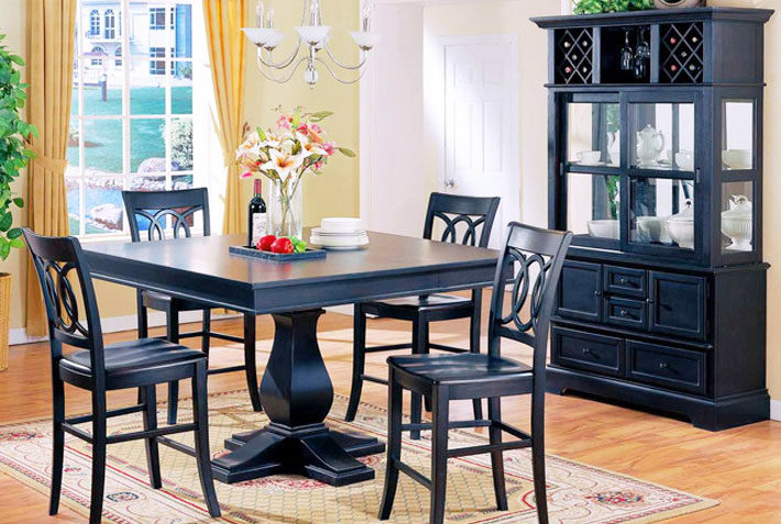 black table and chairs solidwood